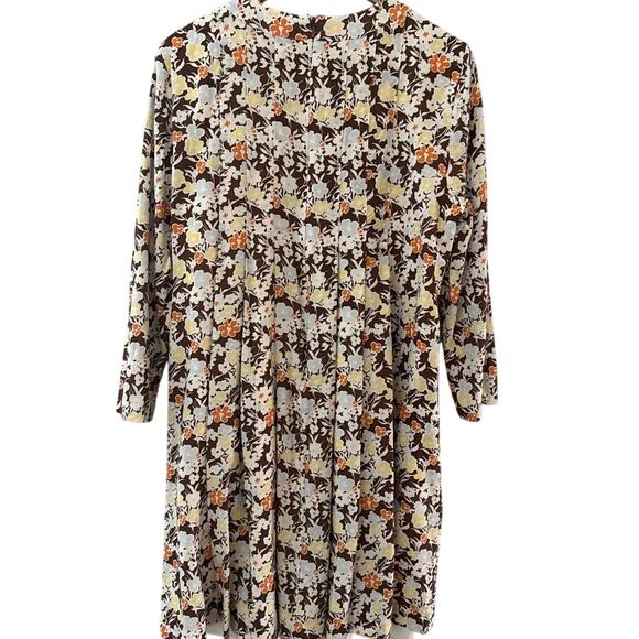 Tory Burch Silk Wool Challis Short Dress Reverie Brown Size 12 - Picture 6 of 11